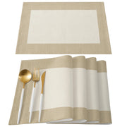 napperon lin rayures motifs floraux table beige blanc marron rouge vert or festive rustic