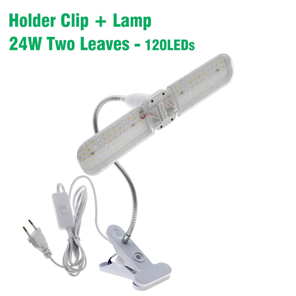 lampe led croissance plantes intérieur spectre complet trépied ajustable clip fixation