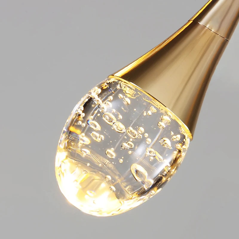 suspension lumineuse or transparente bubbles moderne ampoule câble led chambre salon restaurant