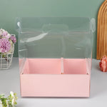 boîte gâteau transparente poignée détachable compartiments rose clair LOVE FASHION GIRL moderne minimaliste