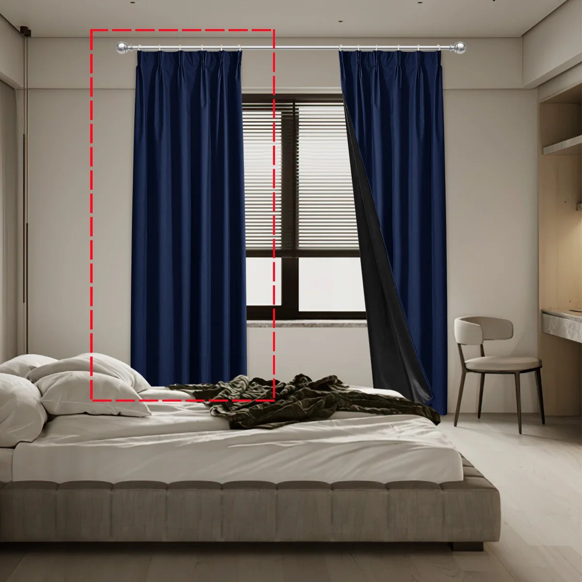 rideau moderne gris foncé uni opaque salon chambre coucher