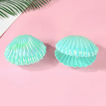 boîtes dragées forme coquillage violet vert rose blanc rayures horizontales moderne festives anniversaire dragées