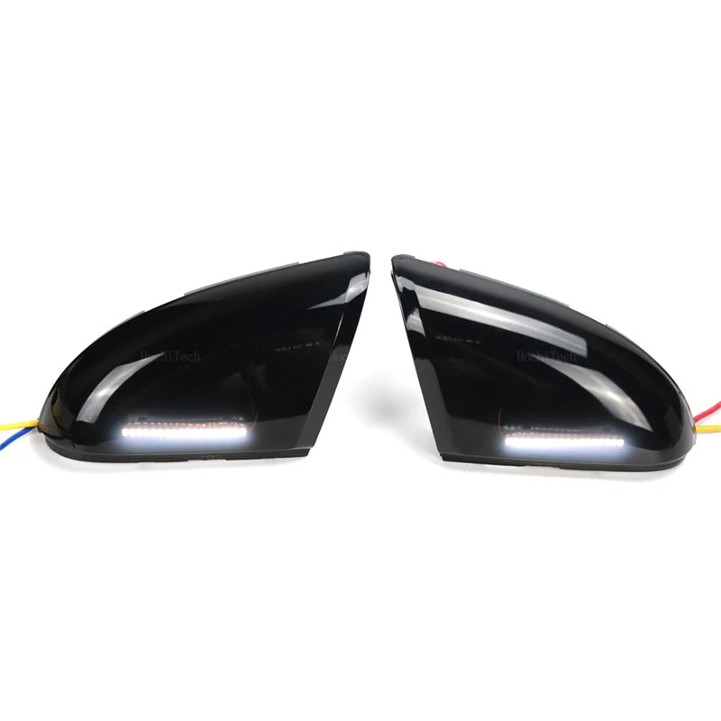feu signalisation dynamique miroir voiture led noir moderne clignotant séquentiel câbles électriques 12v 2600lm