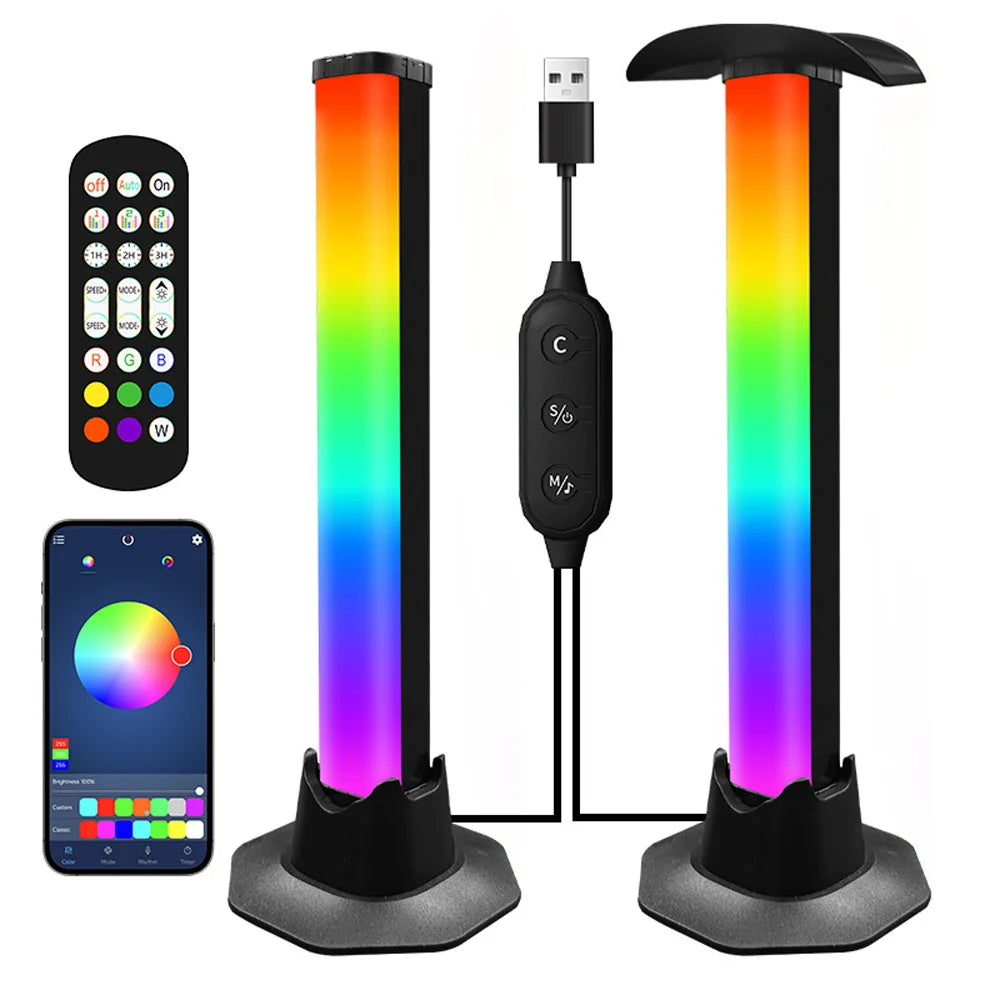 barre lumineuse led multicolore cyberpunk télécommande bluetooth application gamingRGBOpaque moderne