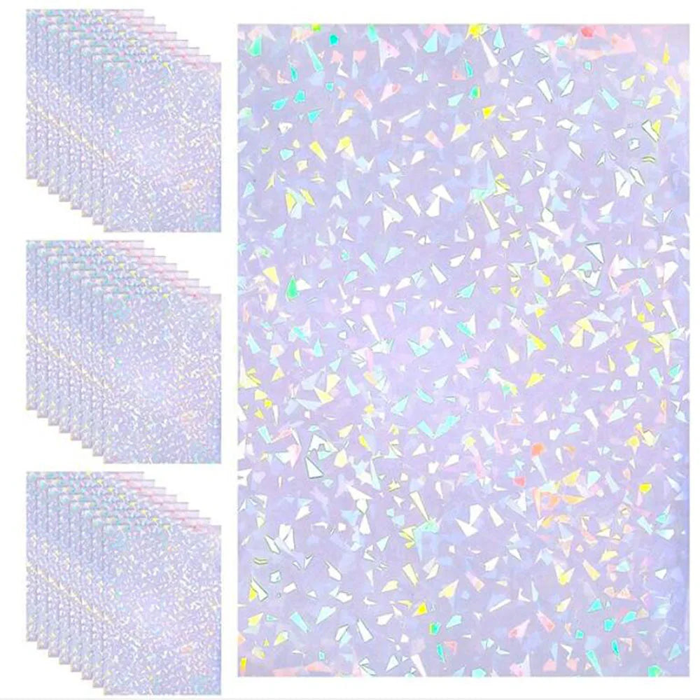 autocollants holographiques papier bleu argent brillants motifs géométriques modernes 10 feuilles