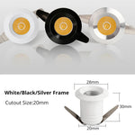 projecteur led blanc noir argent moderne 1w 28mm 30mm opaquet