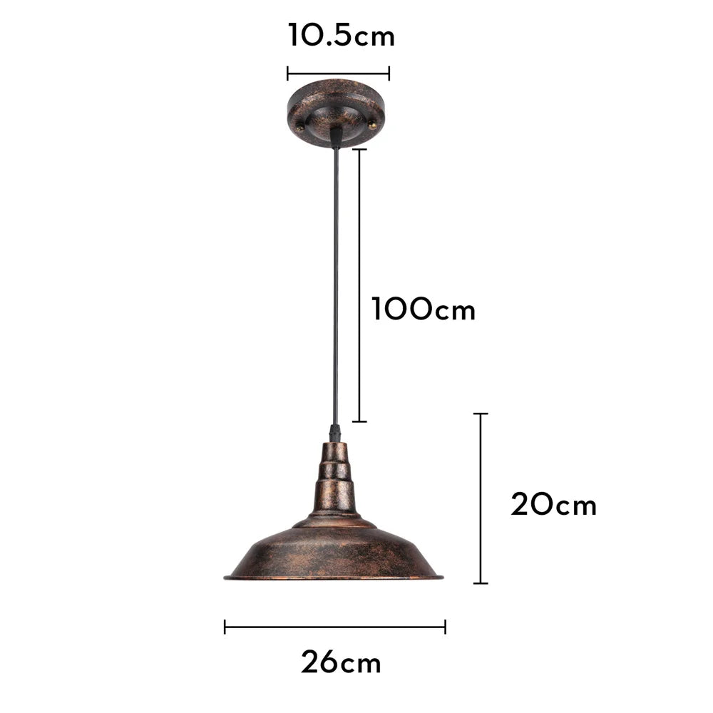 lampe suspendue industrielle or bronze abatjour noir éclairage salon chambre moderne vintage