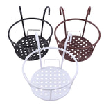 support fleurs moderne noir marron blanc grille métal crochetsextérieur balcon garde corps