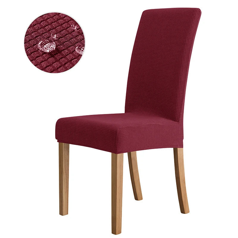 Housse chaise moderne gris foncé rayures horizontales élastique imperméable polyester