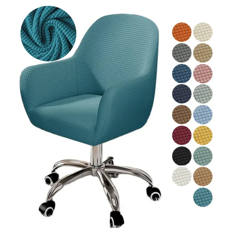chaise moderne couverture tissu carreaux beige clair protection polyester elasthanne