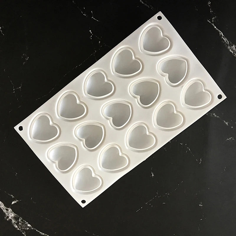 moule silicone forme coeur blanc cuisine pâtisserie desserts chocolat pudding gâteaux romantique
