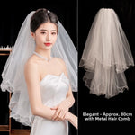 voile mariée blanc translucide classique comb métallique accessoire mariage photo femme