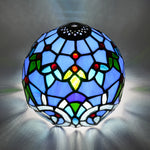 abat jour tiffany art nouveau bleu vert mosaïque floral 20cm 8inch