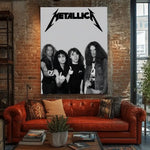 affiche autocollante metallica logo rock graphique cadre noir rouge blanc chambre