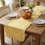 nappe table gingham vert rose jaune rustique carrés mariage décoration printemps été