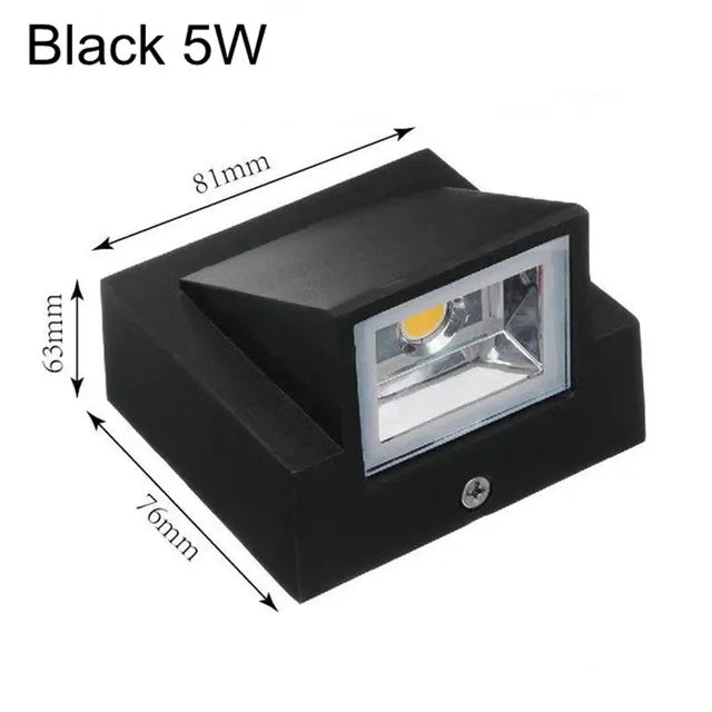 applique murale led noir contemporaine ip65 étanche 5w 10w naturel 4000k fixée mur