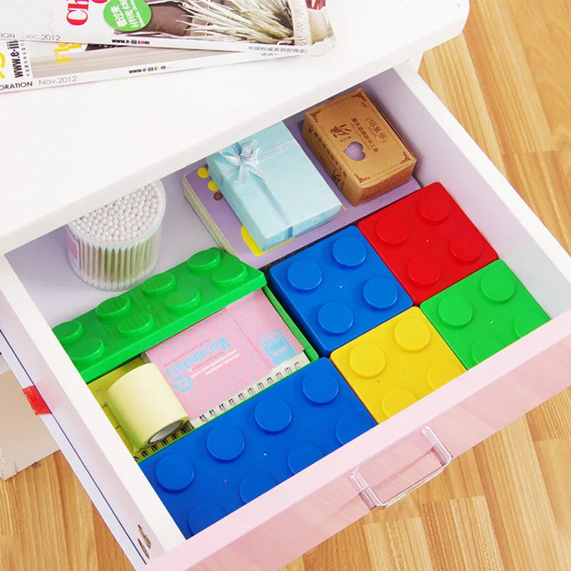 Boîte de rangement empilable verte pour organisation bureau