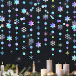 guirlande flocons neige holographique bleu argenté mariage anniversaire noël festive