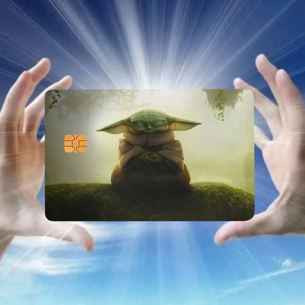 autocollants carte bancaire star wars images films vert beige noir orange bleu blanc adhésifs