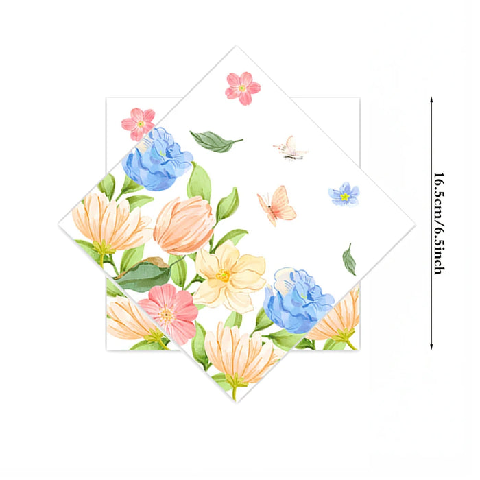serviettes papier fées forêt enchantée anniversaire mariage baptême noël enfantin illustration fleurs coeurs