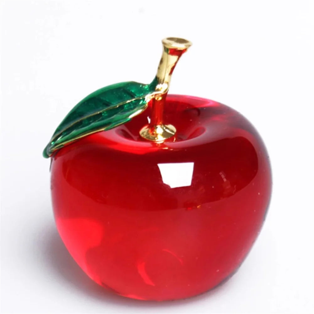 pommes verre couleur rouge vert jaune violet bleu feuille dorée moderne décoration maison artisanale