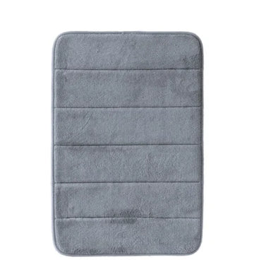 tapis bain antidérapant mousse mémoire forme gris bleu moderne salle bain