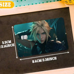 autocollants carte bancaire final fantasy moderne bleu vert waterproof réutilisable set stickers papier
