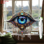 décoration murale œil protecteur strass bleu doré artificielle chaîne métallique brillante fantaisisteintérieur festiveextérieur