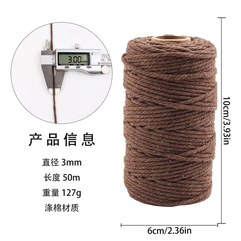 corde coton tressée 50mètres vert rose beige simple déco mariage fête nhà cửa