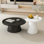 table basse moderne minimaliste ronde fer noir blanc salon maison