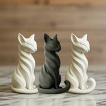 statue chat moderne rayures noires blanches intérieur extérieur décoration étagère stylisée opaquemodelemodernestylise
