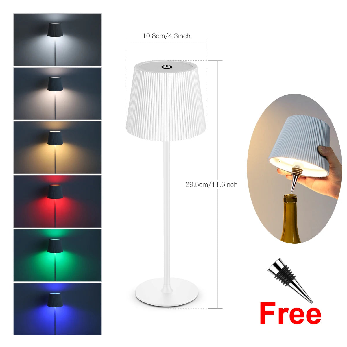 lampe décorative led rechargeable usb plusieurs couleurs abatjour opaque moderne minimaliste