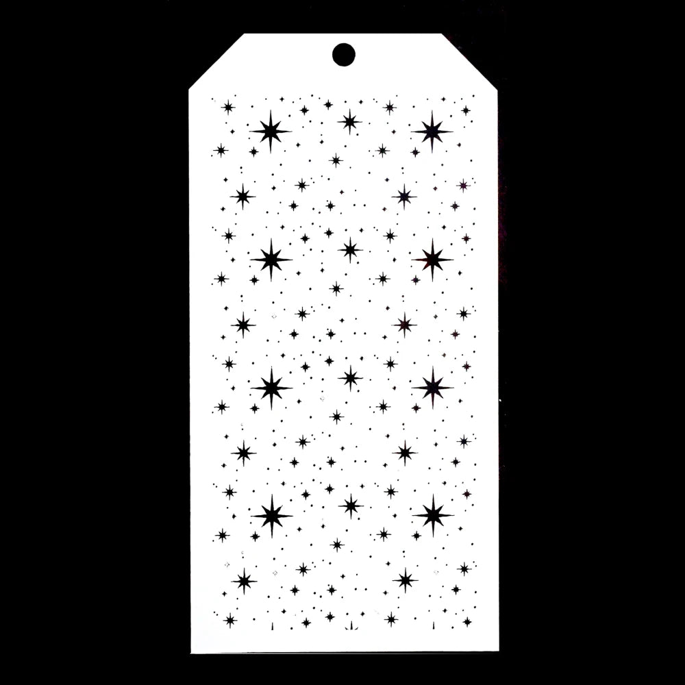 pochoir étoiles dorées blanc 12cm 24cm papier cartonné scrapbooking décoration carte album