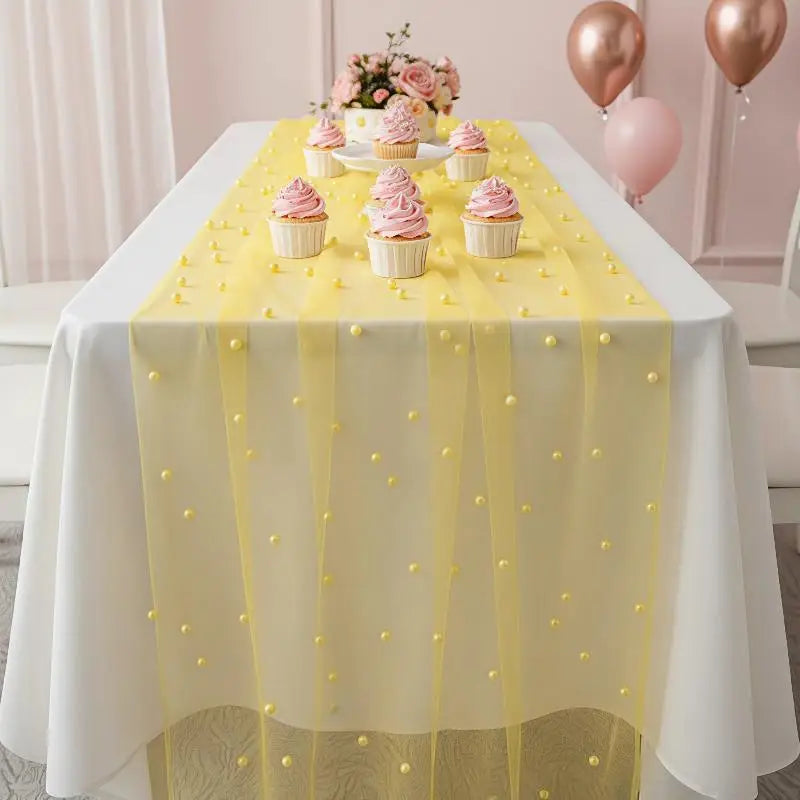 serviette table rose clair blanc jaune blanches translucide élégante réutilisable mariage fête hôtelextérieur