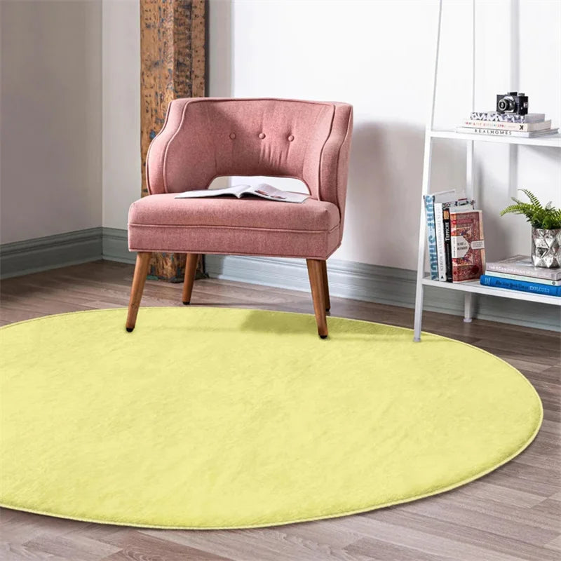 tapis rond solide antidérapant polyester lavable maison salle bain extérieur moderne minimaliste vert menthe