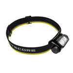 lampe frontale rechargeable sportive bande élastique noir jaune led 1400 lumens 130m distance