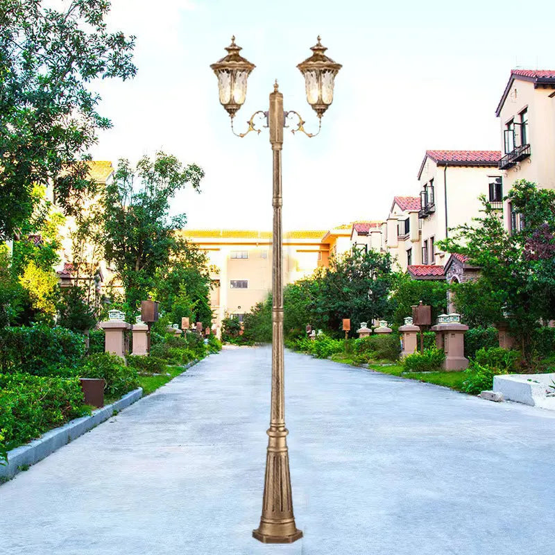 lampadaire vintage or noir extérieur ip65 led moderne classique aluminium