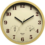 horloge murale quartz aiguille beige noir classique température humidité salon chambre