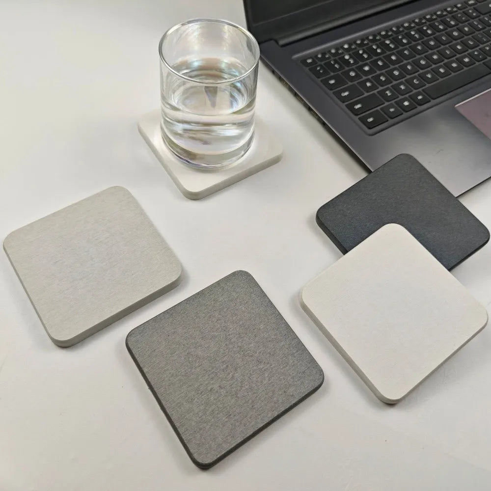 supports verre gris blanc moderne opacité tapis antidérapants polyester rond carré