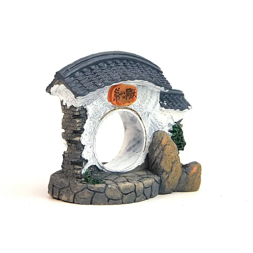 miniatures traditionnelles résine bâtiments toitures tuiles détails architecturaux gris noir vert