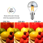 ampoules led dorées argentées vintage e14 e12 opalescentes modernes 400 lumens 4w