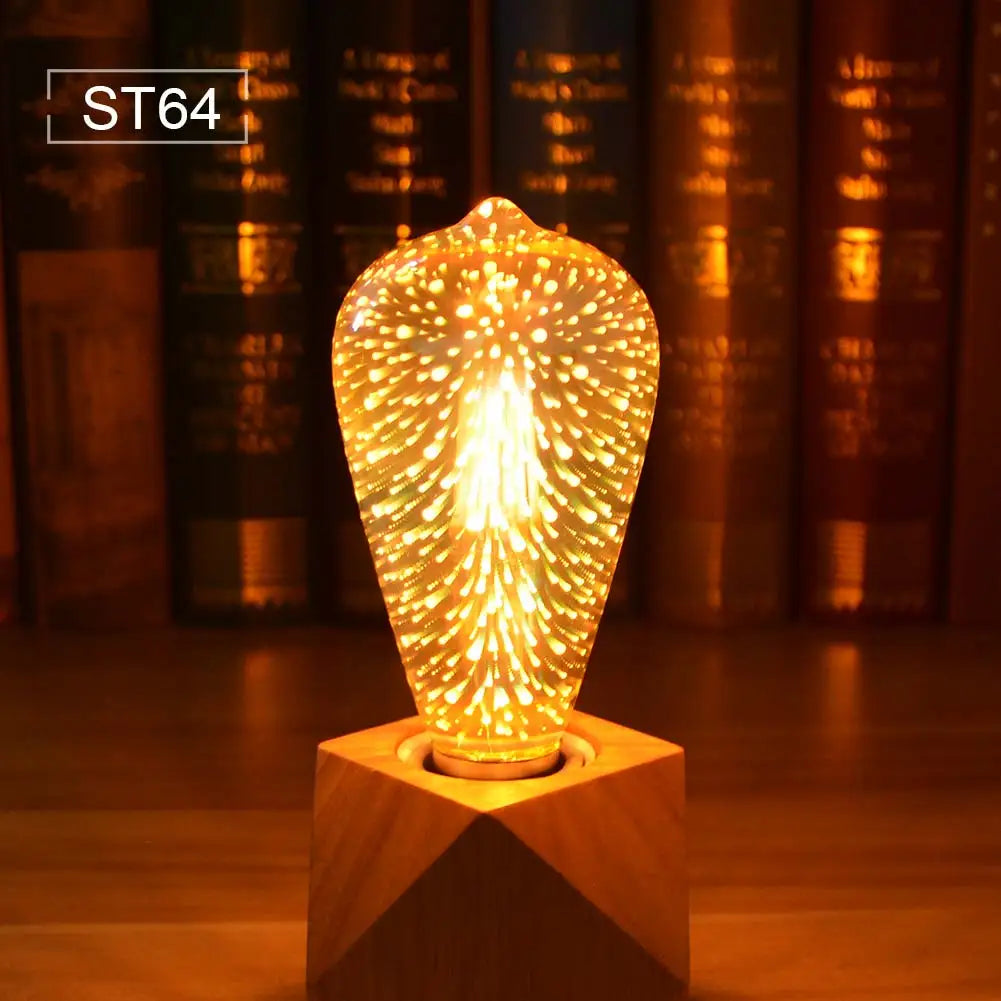 lampe led multicolore effet fibre optique moderne base bois intérieur éclairage événement