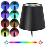 lampe table led rechargeable contemporaine base pierre abat jour noir tactileextérieur restaurant bar festival