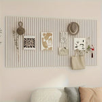 panneau mural décoratif minimaliste beige gris blanc rainures verticales régulières dimensions 40cm 60cm abstrait