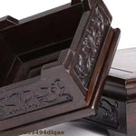 socle bois ébène miniature plateau vase théière décor traditionnel asiatique occasionnels