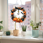 horloge suspendue 2d fleurs oiseaux motifs géométriques blanc multicolore métal chaines