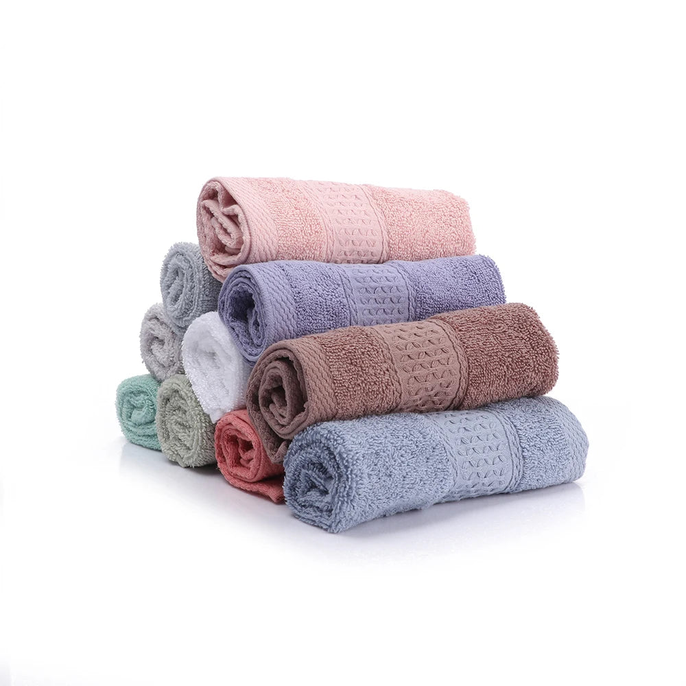 serviettes faciales coton carrées modernes rose gris bleu vert marron texture tissée absorption extreme