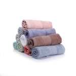 serviettes faciales coton carrées modernes rose gris bleu vert marron texture tissée absorption extreme