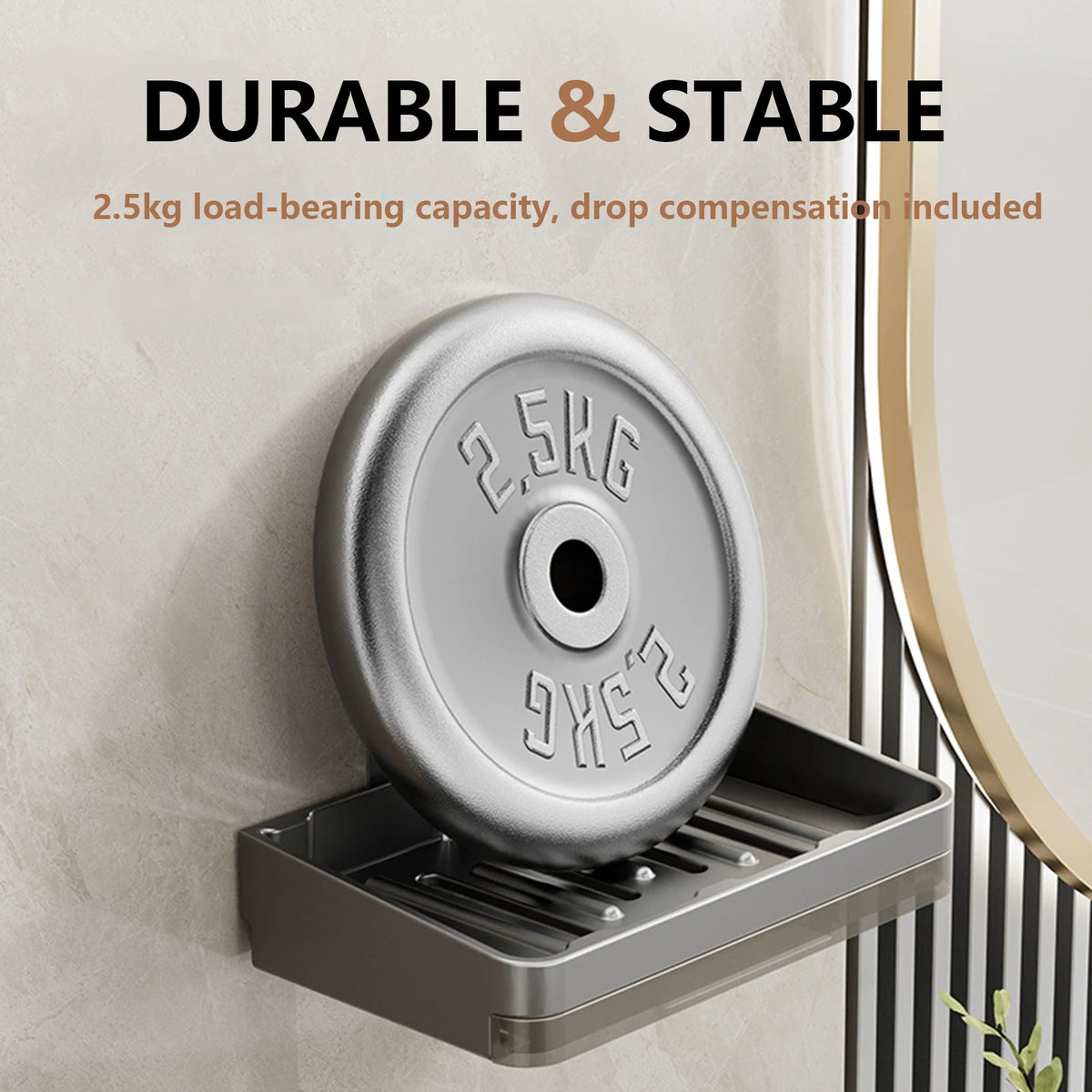 support mural savon moderne minimaliste gris blanc adhésif mat lisse salle bain