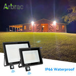 projecteur led motion sensor capteur mouvement lumière froide chaude ip66 étanche moderne extérieur jardinôtel